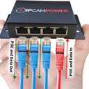 POE Powered 3 Port Switch & Network Cat5 Cat6 Midspan Cable Range Extender Pass Through Repeater for IP Cameras - Gigabit 10/100/1000