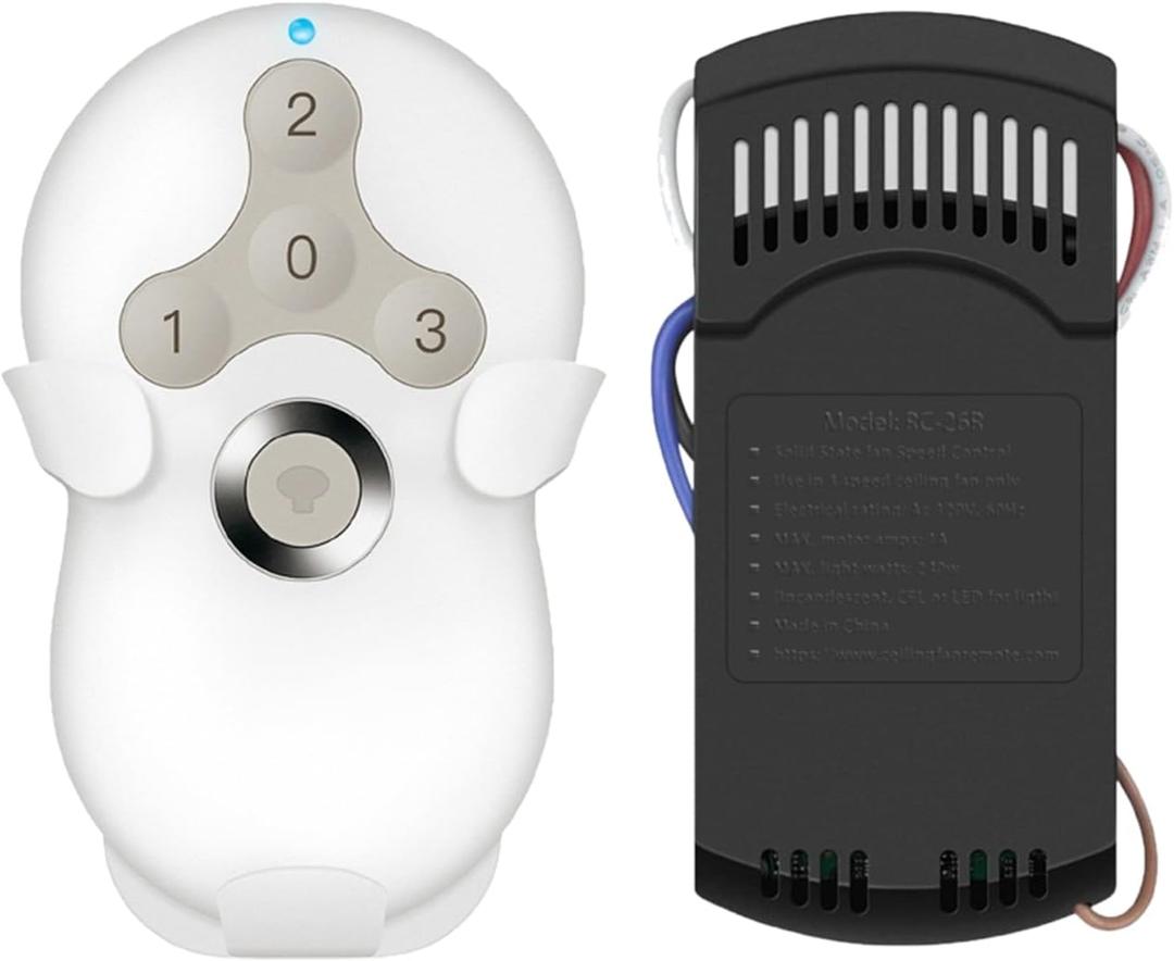 Universal Ceiling Fan Remote Control Kit Replacement for Harbor Breeze Hunter 99122/99123/99600/99813 /99770/85095,3-Speed Light Dimmer