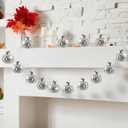 Breling Disco Pumpkins Garland for Mantle 8.2ft Glitter Pumpkins Garland for Thanksgiving, Silver Disco Table Decor Retro 70s 80s Theme Decor Mini Artificial Craft for Autumn Indoor Outdoor Decoration