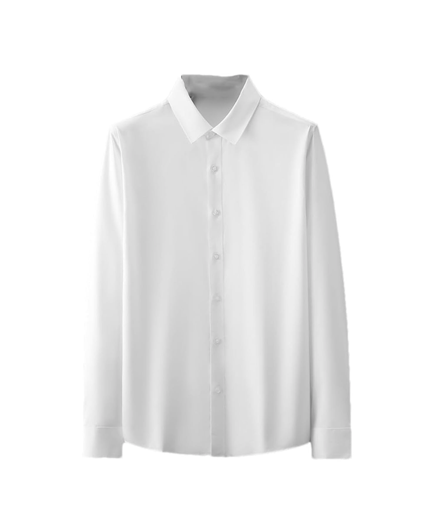 Niiyyjj Mens Business Casual Strench Shirts Long Sleeve Button Down Dress Shirt Plus Size Solid Shirts, 42