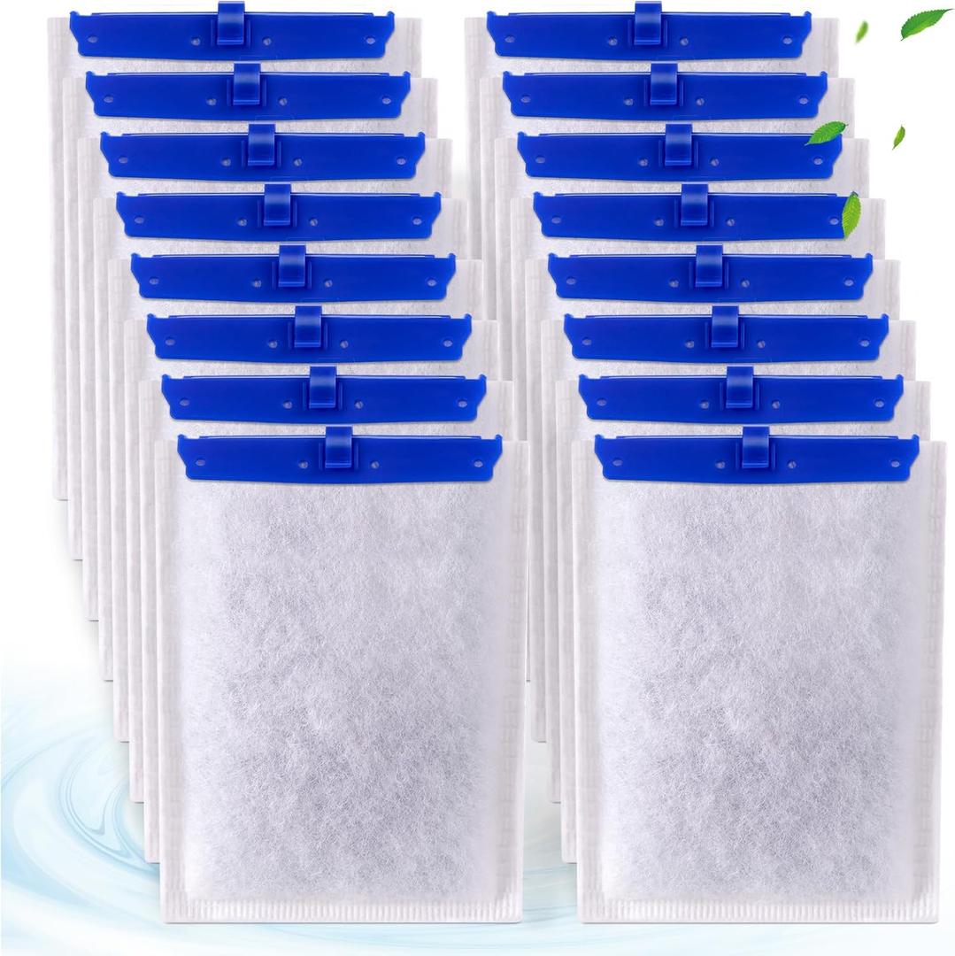 Xbbwmrs 16-Pack Large Replacement Filter Cartridges Compatible with Tetra Whisper Bio-Bag Filters Large Aaquarium Filter Cartridges for Whisper 20i/40i /IQ20/30/45/60 PF20/30/40/60 Power Filters