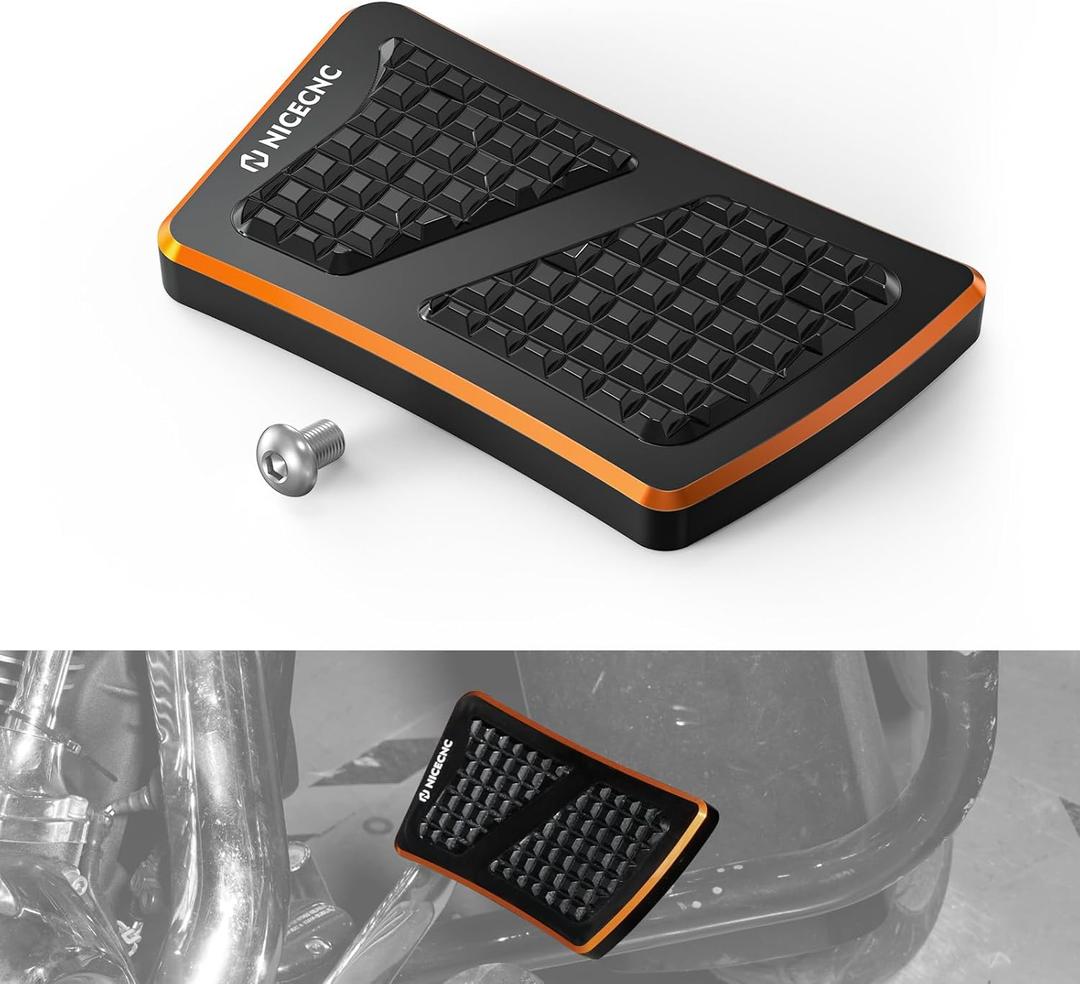 NICECNC Orange Brake Pedal Pad 6061 Solid Aluminum CNC Compatible with Harley Tri Glide CVO/SE FLHTCUTGSE 2020-2022, Road Glide Special FLTRXS 2015-2023, Replacement for 42444-04, See Fitments