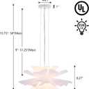 20 Floral Pendant Light 2-Light Adjustable Modern Chandelier Flower Contemporary Pendant Lighting Fixtures for Kitchen Island Living Dining Room, White, UL Listed