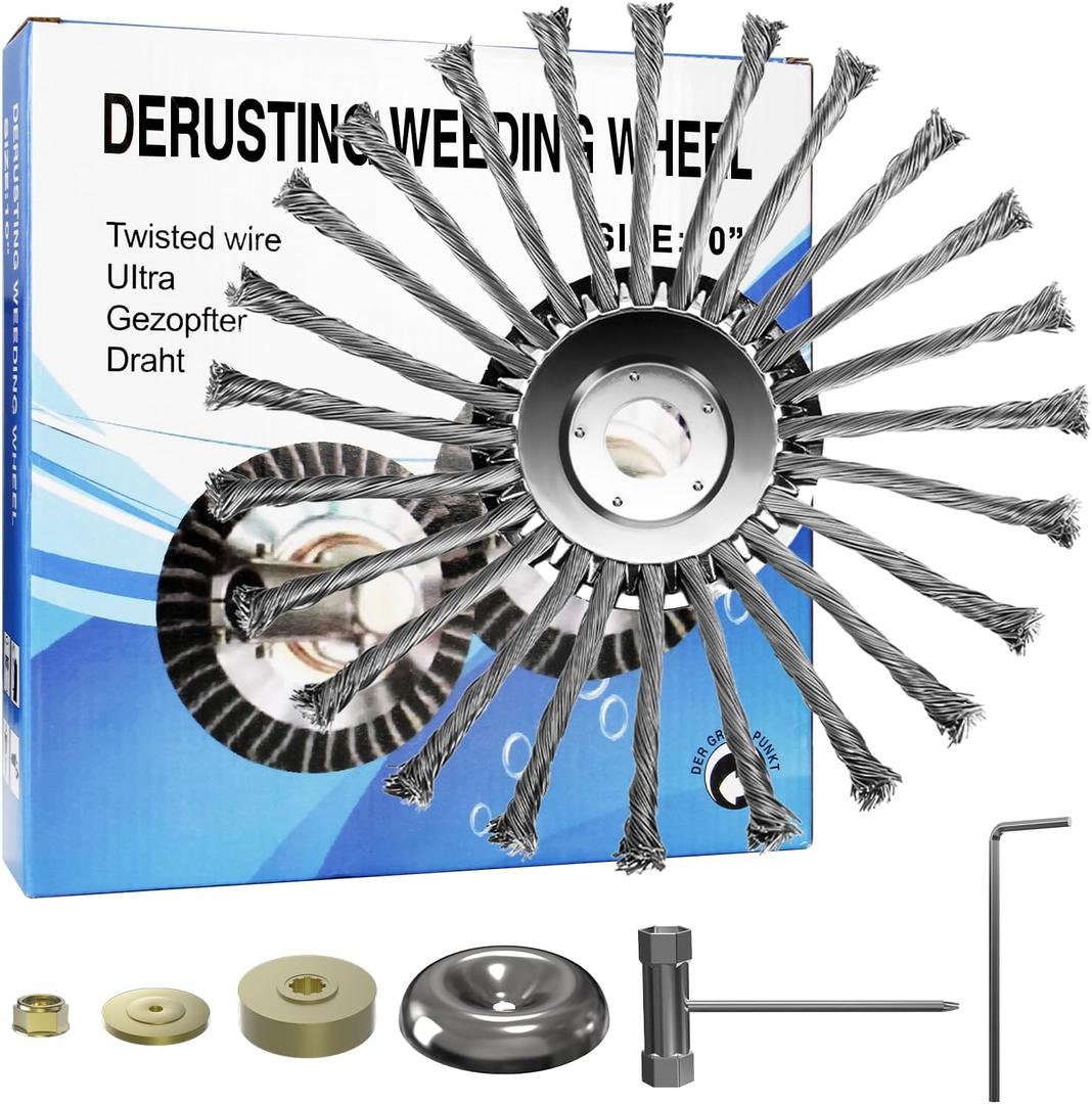 10 Inch Weed Wacker Attachments Heads,Steel Wire Rotary Brush Cutter Trimmer Head Compatible with Husqvarna, Stihl, String Trimmers, Gardening Lawnmower, Moss Grass Rust Removal