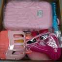 FUNCREVITY American 18 Inch Doll Accessories Sleepover Pajama Set with Travel Suitcase, Doll Accessories Bundle, Wigs, Sunglasses, U-Shaped Unicorn Pillow(No Doll)