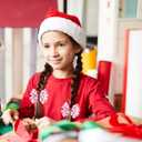 4 PCS Christmas Hair Bow Set - Candy Cane Hair Clips for Girls Handmade Ribbon Hair Bow Clips Non-slip Alligator Clips Hair Barrettes Christmas Hair Accessory for Teens Toddlers Kids Women Gift