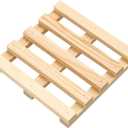12 Pack Unfinished Wooden Mini Pallet Drink Coasters 4 Inch Square Natural Wood Beverages Coasters