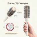 AIMIKE NaturaVol Round Brush for Blow Out, Small Round Hair Brush for Short Hair, Nano Thermal Ceramic Tech Hairbrush for Blow Drying & Curling, with 2 Clips (1.3 Inch Barrel, 2.1 Inch Bristle)