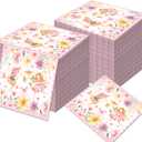 OXYLIPO 120Pcs Fairy Paper Napkins Fairy Colorful Disposable Lunch Dinner Paper Napkin Set Fairy Tableware Birthday Baby Shower Party Supplies, 6.5 * 6.5 Inch