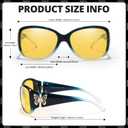 HASFOX Women's Night Vision Driving Glasses Butterfly Night Time Yellow Glasses Anti Glare Polarized UV Protection H2301