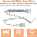 Storm Door Closer, 2PCS Heavy Duty Screen Door Closers with Protector Chains Spring, Storm Door Bracket Kit Compatible with Andersen/Emco/Larson/40201 (Closer and Chain, 2 Packs(Black))