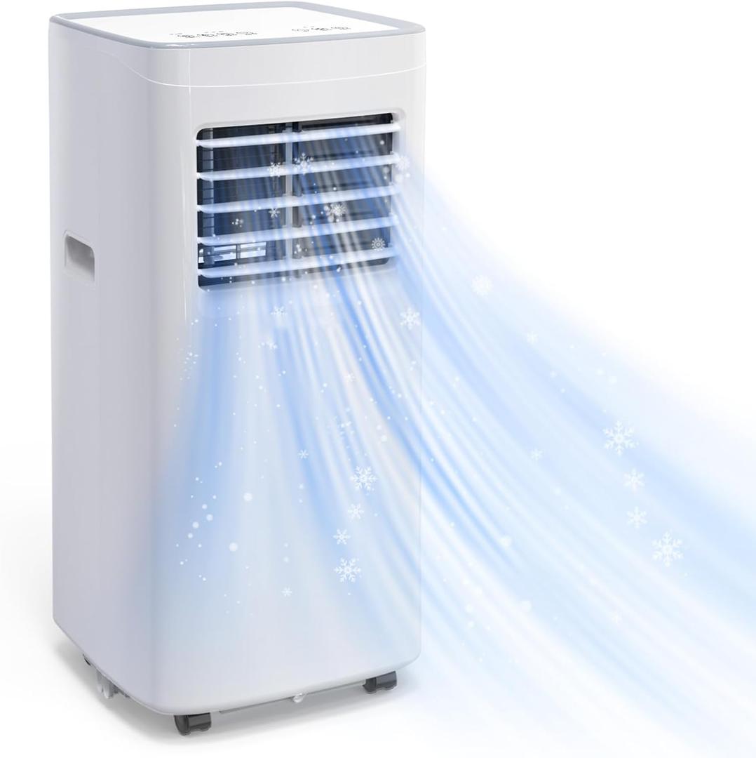 Coolblus Portable Air Conditioners, 8500 BTU Portable AC Cool Up to 360 Sq.Ft, 3 IN 1 with Remote Control, Sleep Mode, Window Kit, No Wall or Window Installation Needed, White