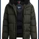 Reebok Boys Puffer Jacket - Heavyweight Wind & Water Resistant Hooded Boys Winter Jacket - Cozy Insulated Puffer Winter Coat (Green)