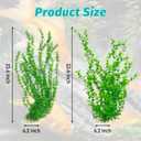 Hamiledyi 23" Tall Aquarium Plastic Plants - 2 Pack Soft Fish Tank Decor, Artificial Green Grass Cluster for Aquariums, Safe Bendable Underwater PlantsGreen Style B