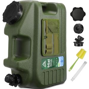 5 Gallon Water Jug, Camping Water Container, BPA Free Portable Water Dispenser with Spigot, Leak-Proof Large Camping Water Jug for Emergency Storage