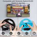 3 x Lyvix 4 Pack Steering Wheel for Nintendo Switch 2 / Switch Joycon, Mario Cart Racing Wheel Accessories Multi Compatible with NS2/NS/OLED Joy Con Controller with Anti-Slip