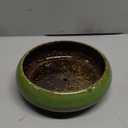 Lotus Bowl Planter, Lotus Bowls for Planting in Water Indoors,6.5-inch Round Succulent Flower Pot with Rotating Bracket, Leak-Proof Design, Suitable for hydroponic Plants, Succulents (Light Green)