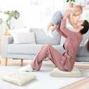 Roowest 9 Pack Seat Cushion Chair Cushions Pads with Ties Non Slip Chair Mat for Kitchen Office Dining Chairs Sofa Patio Furniture Indoor Outdoor Use, 16 x 16 Inch (Beige)