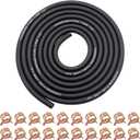 Tnisesm 1/4 Inch ID Fuel Line Hose 10 Feet + 20Pcs 2/5" ID Hose Clamps for Kawasaki Kohler Briggs & Stratton Small Gas Diesel Powersports Engines and Generators