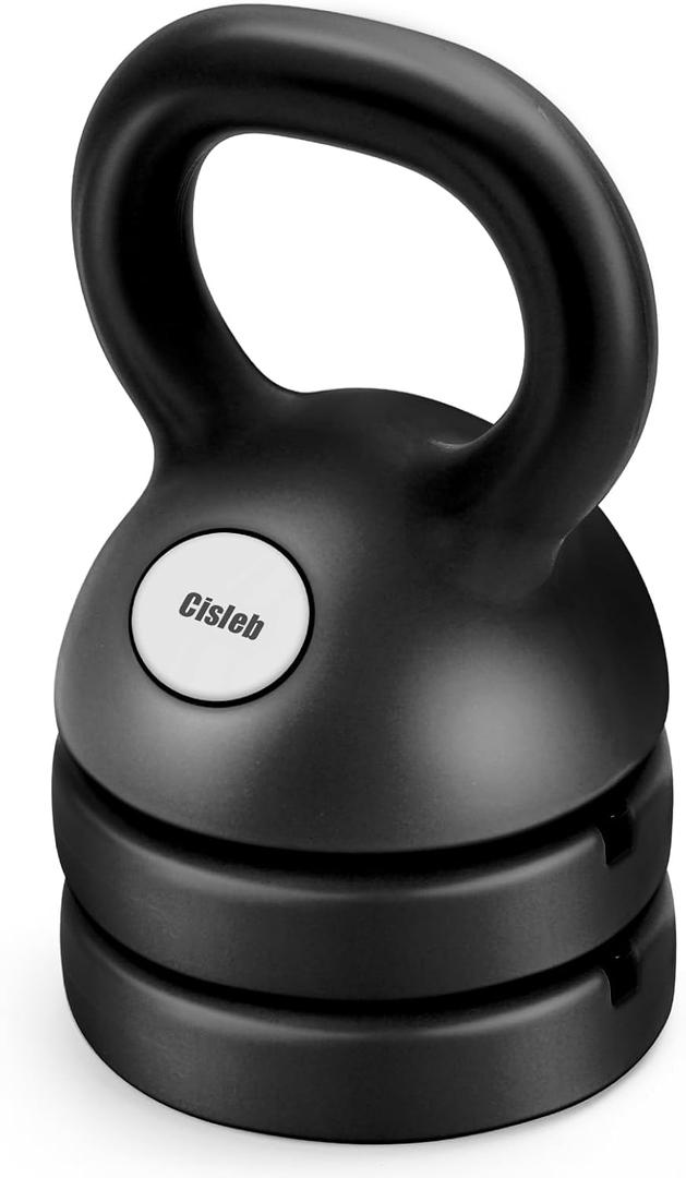 Adjustable Kettlebell Weight Set: 3-in-1 Kettlebells (5lbs 8lbs 12lbs) for Home Gym Full-Body Workout Strength Training Weight Loss | Good for Beginners (Black)