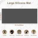 78.7"x23.6"(200cmx60cm) Large Silicone Mat for Kitchen Counter, Heat Resistant Non-Slip Countertop Protector, Waterproof Silicone Craft Mat for Kitchen Island, Light Gray