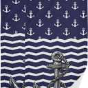 Anchor Bath Hand Towel 2 Pcs Absorbent Nautical White Stripe Hand Towels Sea Anchors Navy Blue Face Towel Soft Breathable Anchor Fingertip Towel for Bathroom Kitchen Hotel Spa Decor Gift 28.3x14.4in