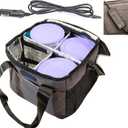 4 Cups Drink Carrier for Delivery Insulated Drink Caddy with Handle and Shoulder Strap, Adjustable Dividers, Beverages Carrier Tote Bag, for Daily Life Takeout, Outdoors, Travel