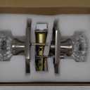 Premium Glass Door Knobs for Interior Doors, Bathroom Bedroom Door Knobs with Lock, Door Knobs Interior Brushed Nickel (Privacy, Satin Nickel)