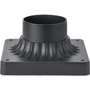 3 Inch Outdoor Post Light Base, Black Pier Mount Base, Universal Square Lamp Post Base, Heavy Duty Pole Mount Adapter for Exterior Garden Patio Driveway Yard Light Post, 1PK
