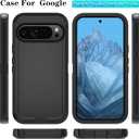 Qinmay Phone Case for Google Pixel 10 Pro XL Case with HD Screen Protector, Heavy Duty Shockproof & Dropproof 3-Layer Cover Phone Case (Black, for Pixel 10 Pro XL)