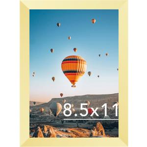 JCJMY 8.5x11 Picture Frame Gold for Wall Hanging or Tabletop, Wall Mounting Horizontally or Vertically, 8.5 x 11 Wall Gallery Poster Photo Frame with Durable Shatter Resistant Plexiglass,Gold