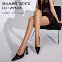 Yilanmy Shiny Pantyhose for Women Shimmer Tights Ultra Oil Glossy Stockings 70D Brown Dance Jazz Tights (Medium)