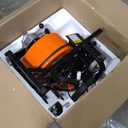 VEVOR Drain Cleaning Machine 50 FT x 3/8 Inch, Sewer Snake Machine Auto Feed, Drain Auger Cleaner with 4 Cutter & Air-Activated Foot Switch for 1" to 4" Pipes, Orange, Black