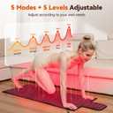 Extra Large Red Light Therapy Mat, High-Density LEDs Full Body Red Light Therapy, 660nm & 850nm Dual Wavelengths, Foldable Red Light Therapy Blanket with Timer, 65" x 20"