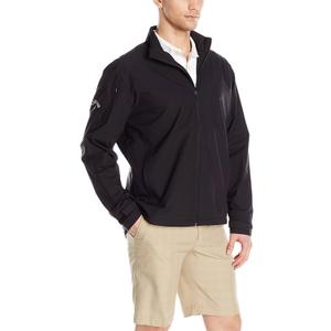 Callaway Mens Long Sleeve Full-Zip Wind Jacket, Wind and Water Resistant Performance Apparel for Men, Extended Sizes (XX-Large, Black)