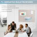 Large Cork Bulletin Board for Wall 36"x24", 6 Pack Felt Slat Wall Panel Tiles with 50 Pushpins, 30 Safe Removable Adhesive Tabs, Decorative Pin Board Tack Board for Office Home School (Beige, 36"x24")