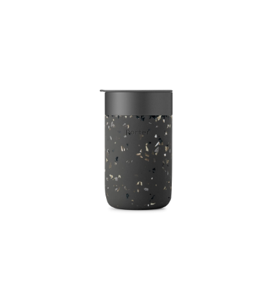 Mora Double Wall Ceramic Coffee Travel Mug with Lid, 14 oz, Portable, Microwave, Dishwasher Safe, Insulated Reusable Tall Cup, Splash Resistant Lid - To Go Tumbler for Car Cup Holder, Nightwaves