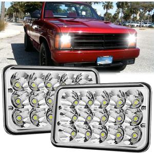 BESTZHEYU 2PCS 4x6 Headlight Compatible for Chevy S10 Blazer 1994 1995 1996 1997 Peterbilt Kenworth Freightinger Probe DOT LED Headlight