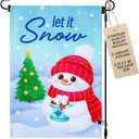 2 x Winter Garden Flag 12.5 x 18 Inch  Double-Sided Snowman Garden Flag, Weather & UV-Resistant Yard Flags for Outside, Perfect for Garden & Lawn Decoration