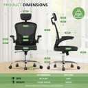 Office Chair Ergonomic Desk Chair, 330LBS Capacity, High Back Computer Chair for Long Hours Comfortable, Rolling Swivel Executive Task Chair for Home Office with Flip-up Armrests, Black Black-Chrome