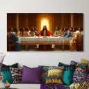 ZOMNAI The Last Supper Jesus Wall Art for Living Room Office Gold Canvas Painting Prints Classical Artwork Kitchen Bedroom Decor (20x40 Inches)