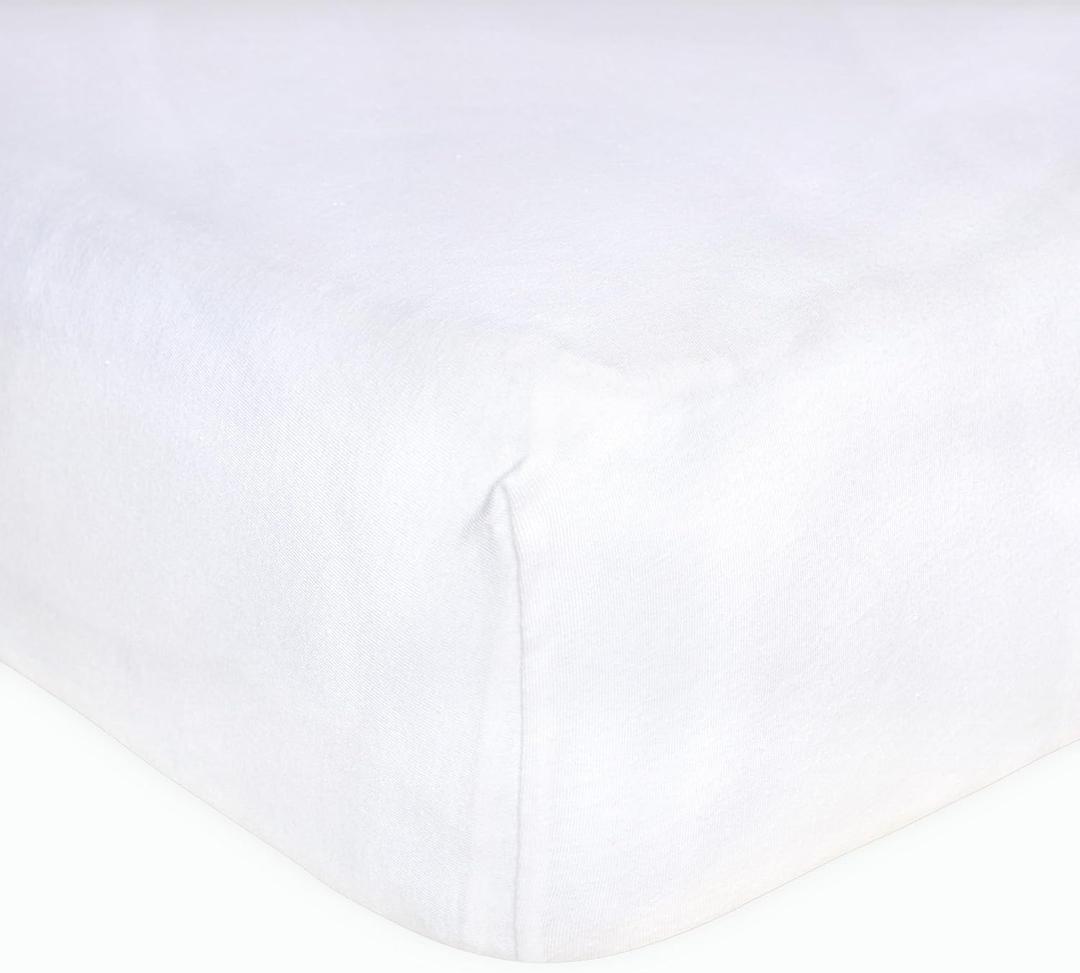 Burt's Bees Baby Essential Organic Cotton Fitted Crib Sheet, Breathable for Boy Girl Standard Crib & Toddler Mattresses (1-Pack, Cloud White)