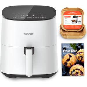COSORI Air Fryer Pro LE 5-Qt Airfryer, With 20PCS paper liners, 10 Functions that Dry, Bake, Roast &Preheat, Shake Reminder, Up to 450℉, 85% Oil less, Compact, 130+ Recipes, Dishwasher Safe, White