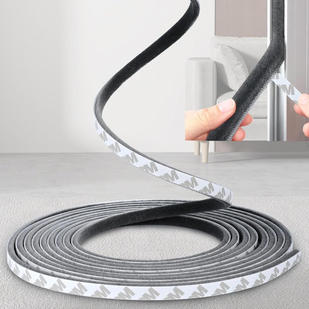 33 Ft Self-Adhesive Weather Stripping Seal for Doors and Windows, 0.35" Wide x 0.6" Thick, Gray - Soundproof, Windproof, Dustproof, Energy-Efficient Gap Filler for Sliding Windows and Door Frames