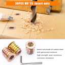 Taiss 30 Sets M6x25mm Furniture Screw Nut Threaded Inserts for Wood,M6x15mm Nut Threaded Wood Inserts Bolt Fastener Connector Hex Socket Drive Screw-in Nuts with Hex Spanner (Silver)