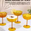 Ciaell 12PCS Plastic Martini Glasses - 10 Oz Amber Elegant Disposable Cocktail Glasses for Champagne Wine Wedding Party Anniversary Bar