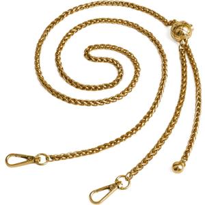 BEAULEGAN Thin Purse Chain Strap Adjustable - Replacement for Small Shoulder Crossbody Bag, 51 Inches Long (Brass)