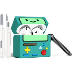 AirPod 4 Case Cover, KOREDA Cute Cartoon Game Case for Airpods 4th Generation (2024), Funny Kawaii 3D Cartoon Silicone Case for Women Girls (Green)