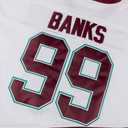 Mighty Ducks Jersey Movie Ice Hockey Jersey S-XXXL Charlie Conway #96 Adam Banks #99, 90S Hip Hop Clothing for Party (White, M)