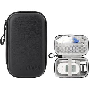 Hard Shell Diabetic Monitor Case, Glucose Meter Kit Storage Organizer, Diabetes Travel Bag for Glucometer, Supplies, Blood Sugar Test Strips, Lancets & Syringes (Black, Medium)